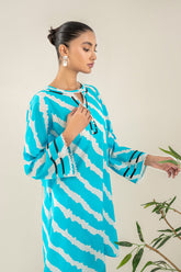 2-Pc Printed Lawn Shirt with Straight Trouser SCPM3-017